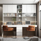 Modular Desk with Shelving - White, Contemporary, Multi-Use Workstation, Storage Shelves