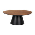 Mitchell Solid Wood Top with Black Cast Iron Base Round Coffee Table
