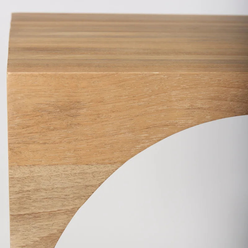 Nesting Accent Tables Set of 2 - Light Brown Mango Wood, Arched Design, 20"W x 24"H