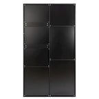 Sliding Barn Door Wardrobe - Black & Brown, 71"H, Hanging Rod, Drawers, Floor-to-Ceiling Design