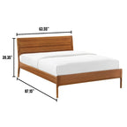 King Platform Bed - Copper, Upholstered Fabric, Tufted Headboard, Contemporary, No Box Spring