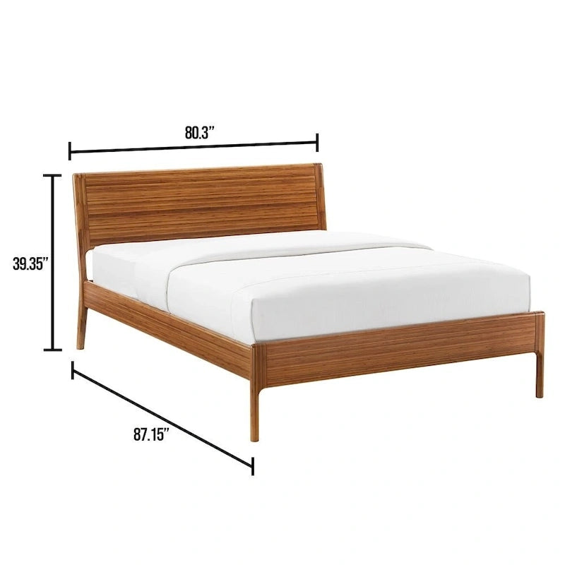 King Platform Bed - Copper, Upholstered Fabric, Tufted Headboard, Contemporary, No Box Spring