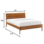 King Platform Bed - Copper, Upholstered Fabric, Tufted Headboard, Contemporary, No Box Spring