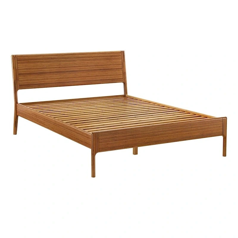 King Platform Bed - Copper, Upholstered Fabric, Tufted Headboard, Contemporary, No Box Spring