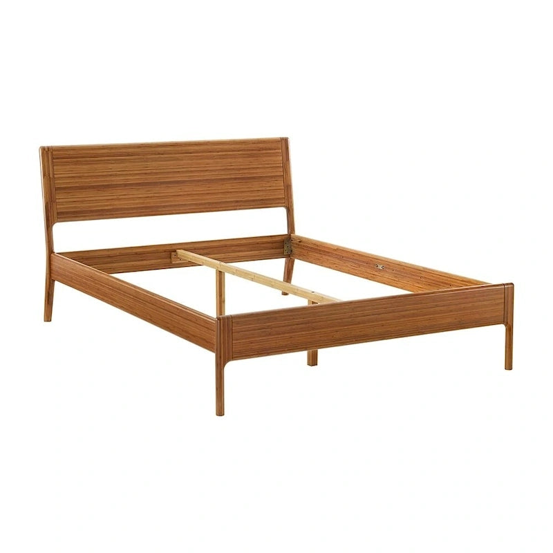 King Platform Bed - Copper, Upholstered Fabric, Tufted Headboard, Contemporary, No Box Spring