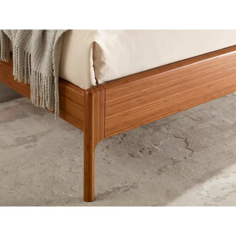 King Platform Bed - Copper, Upholstered Fabric, Tufted Headboard, Contemporary, No Box Spring