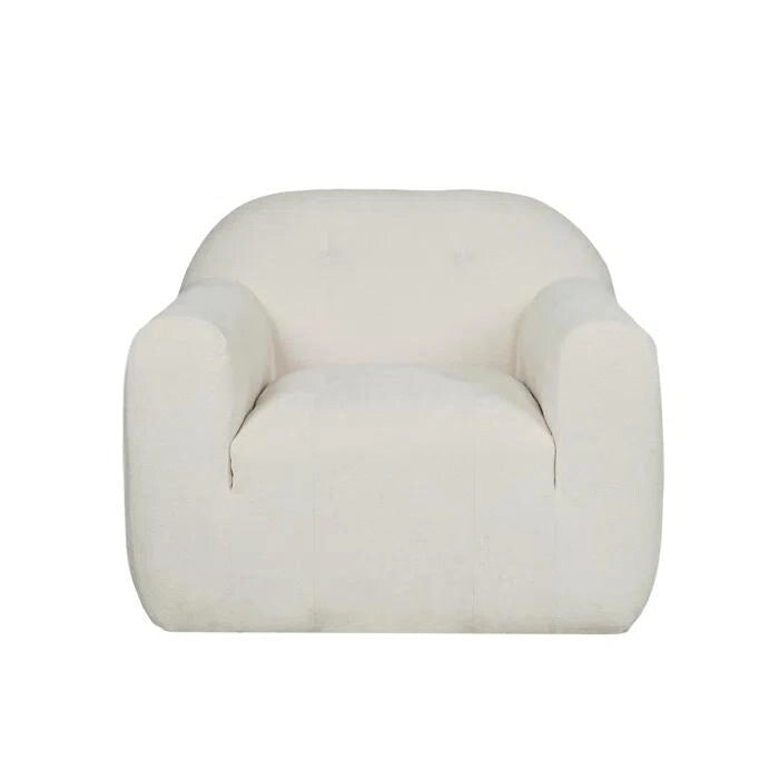 Modern Club Chair - Boucle Fabric, 35.75"W x 29"H, Single Seat with Seamless Edge Design