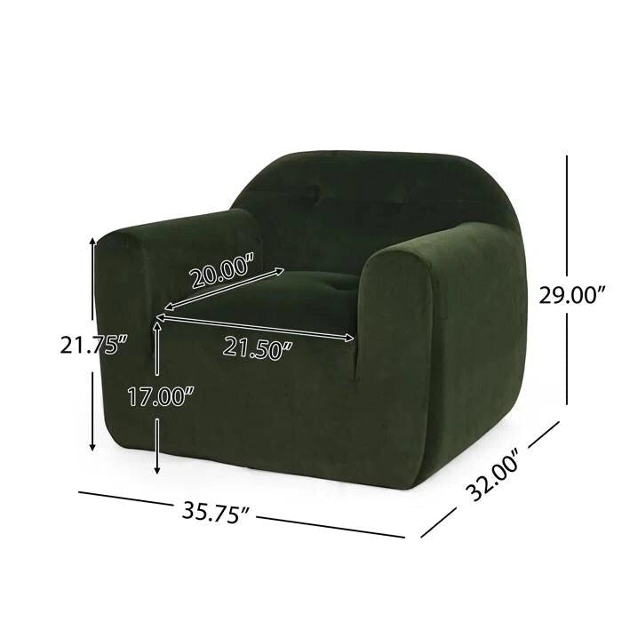 Modern Club Chair - Boucle Fabric, 35.75"W x 29"H, Single Seat with Seamless Edge Design