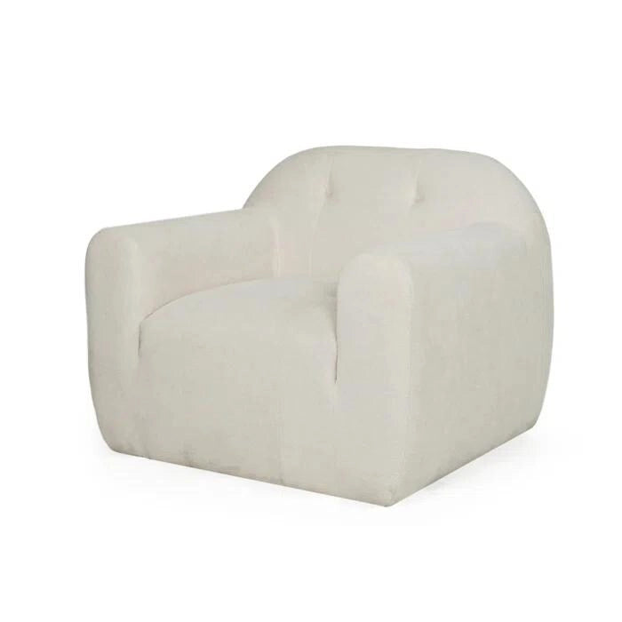 Modern Club Chair - Boucle Fabric, 35.75"W x 29"H, Single Seat with Seamless Edge Design