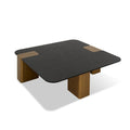 Modrest Harold Modern Black Oak+ Brushed Gold Oak Square Small Coffee Table