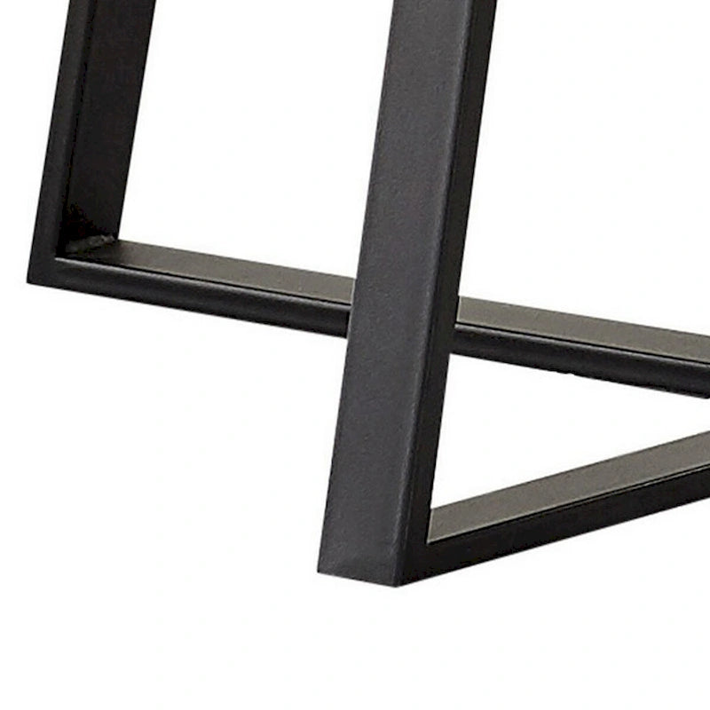 36" Round Coffee Table Faux Marble Top Matte Black Metal Base Modern Living Room Furniture 200lbs Capacity