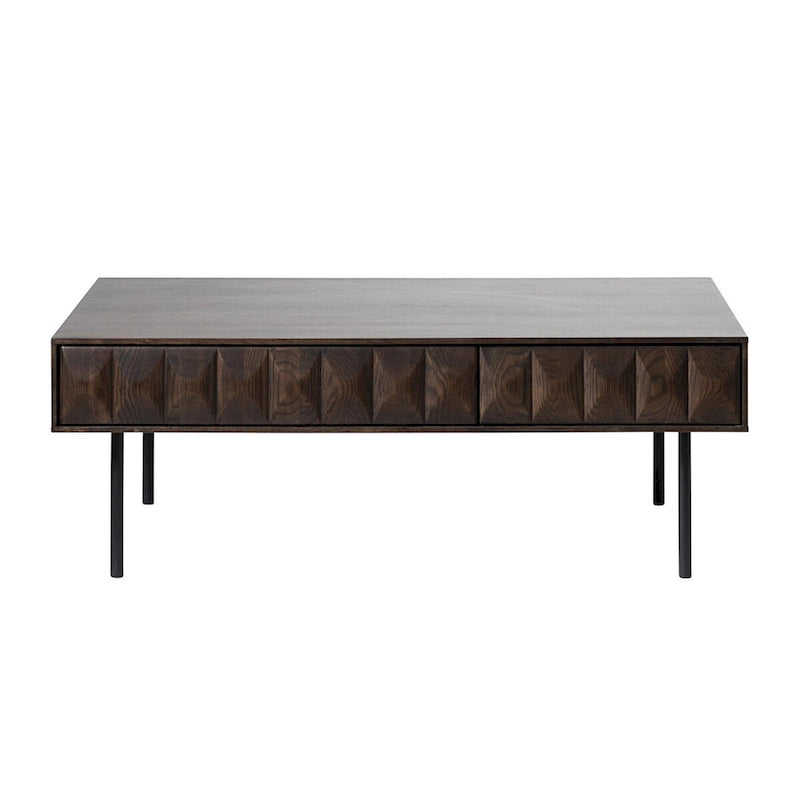 Rye Studio Modern 46 Wide 2-Drawer Coffee Table, Espresso Oak - 28W x 46L x 16.5H