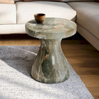 Studio London Monia Stylish Indoor and Outdoor Faux Marble End Table