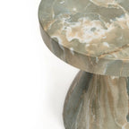 Faux Marble End Table - Weatherproof Concrete, Indoor/Outdoor, 16.14"W x 16.9"H, Multi-Use Stool