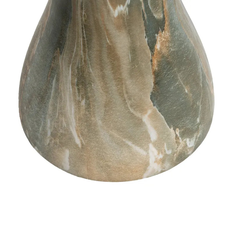 Faux Marble End Table - Weatherproof Concrete, Indoor/Outdoor, 16.14"W x 16.9"H, Multi-Use Stool