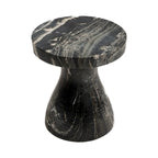 Faux Marble End Table - Weatherproof Concrete, Indoor/Outdoor, 16.14"W x 16.9"H, Multi-Use Stool