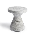 Faux Marble End Table - Weatherproof Concrete, Indoor/Outdoor, 16.14"W x 16.9"H, Multi-Use Stool