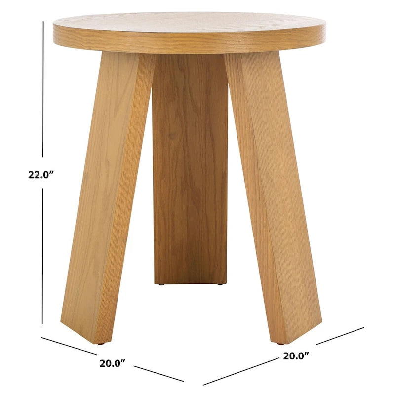 Accent Table - Oak Veneer, Natural Wood Grain, Minimalist Design, 20"W x 20"D x 22"H